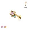 CZ TWINKLE STAR THREADLESS (PUSH IN) 316L SURGICAL STEEL LABRET SET